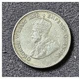 1927 Ten Cents India Silver Coin