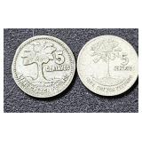 (2) 1960, 1954 -5 Centavos Republca De Guatemala