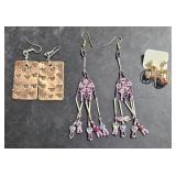 3 Fashion Earrings - Caged Dice, Beaded, & Copper