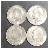 4 Ike Dollars 1972 P, 1974 P,  1977 P, & 978 D