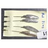 4 Tall Metal Hat Pin Feathers 4" Long