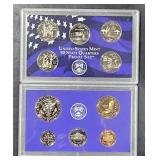 US Mint Proof Set  5 Coins & 5 State Quarters