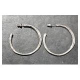 Stamped RLM Hoop Earrings 1 3/4" Long