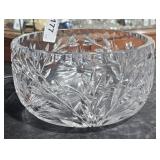 Crystal Serving Bowl One Inside Chip 4" Tall x
