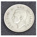 1941 -2 Shillings South Africa Suid Afriks Silver
