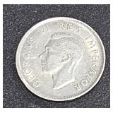 1943-2 Shillings South Africa Suid Afrika Silver