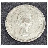 1957 -2 1/2 S South Africa Suid Afrik Silver Coin