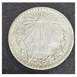 1923 Un Peso 0.720 Silver Coin Mexicanos