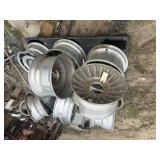 Whole stack of aluminum rims,