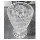 Vintage Cut Glass Vase 8" Tall