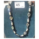Necklace w/ Natural Pearl, Abalone Shell, & Beads