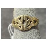Vermeil Pattern Ring Adjustable sz 3.5