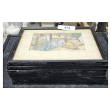 6 Vintage art pieces some on silk