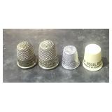 4 Vintage Thimbles w From Germany, 1 w/ Senator