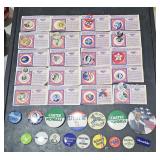 Various vintage political campaign buttons