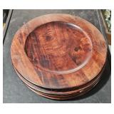 4 wooden Charger plates