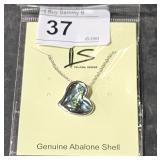New Heart Shaped Abalone Shell Pendant on Necklace