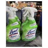 4 spray bottles of Lysol Bleach