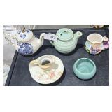 2 Tea Pots, Small As Is Pitcher, Character Pitcher