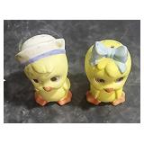 Boy and girl chick, salt and pepper shaker