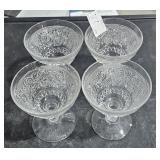 4 Duncan/Miller clear Vintage Goblets