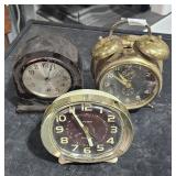 3 vintage clocks