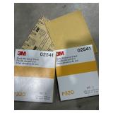 2 lots 1 pk of 50 sandpaper,p320 grit  gold