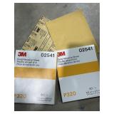 2 lots 1 pk of 50 sandpaper,p320 grit  gold