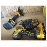 Miscellaneous DeWalt handles, drill, saw