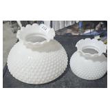 Two lantern shades Milk glass