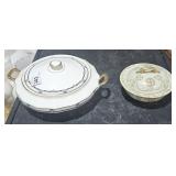 2 covered dishes Small One is 3 pc Soap Dish