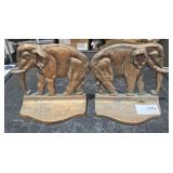 Metal Heavy Elephant Book Ends 5 1/2" Tall
