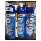 3 spray cans of Lysol Power Foam Cleaner