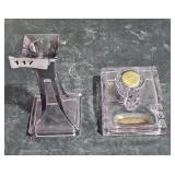 vintage purple glass ink well set