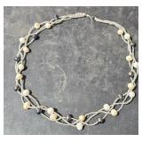 Tir Colored Pearls w/ Seed Beads Necklace 16" L