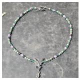 Beaded Necklace w/ Fairy Pendant  18" Long