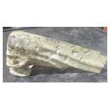 Stone Skull Head w/ Flowing Hair  7 1/2" Long