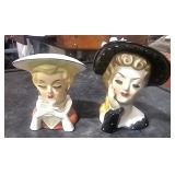 2 Lots of 1 ea Head Vases Different Companies