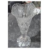 Tall Clear Vase w/ Patterns 11 3/4" Tall