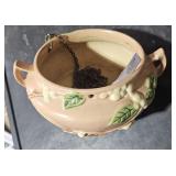 Vintage Roseville Hanging Pottery Bowl w/ Chain