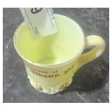 Vintage Custard Glass Souvenir Glass 2 1/2" Tall