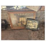 2 vintage art wall hangings