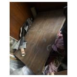 Wooden chest with various vintage material