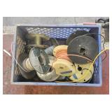 MIlk Crate W Rolls of Wires