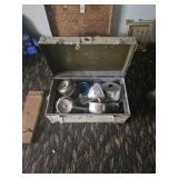 Vintage crate with kitchen accessories