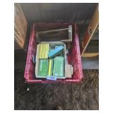 Box with brass and empty boxes.