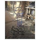 Metal umbrella, stand, and wine holder