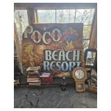 Wood In large poco Beach resort sign. 5ftx57 t