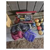 Set of billiard/pool balls plus some extras
