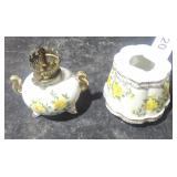Vintage Ceramic Small Oil Lamp 6 1/4" Tall Made in